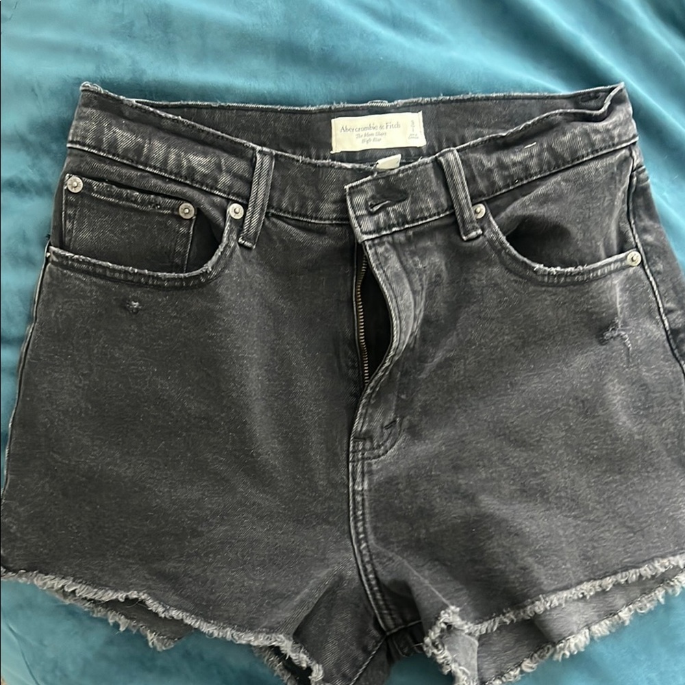 Abercrombie & Fitch black high rise mom shorts
